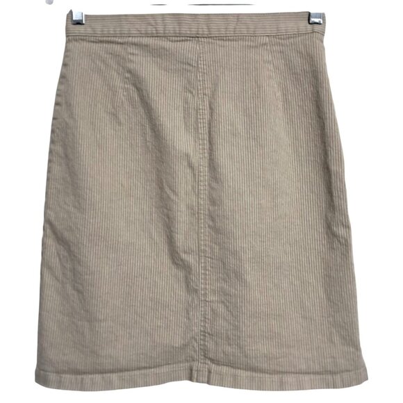 Limited Jeans Mini Skirt Womens Size 4 Tan Striped Cotton Spandex Blend Stretch - Picture 5 of 8